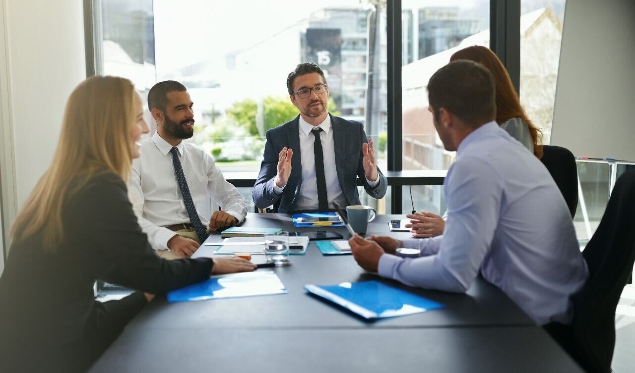 Team meeting in a modern office